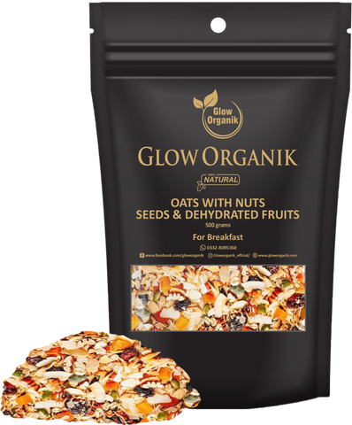 GlowOrganik Premium Oats with Nuts Breakfast – 500g | 1000g