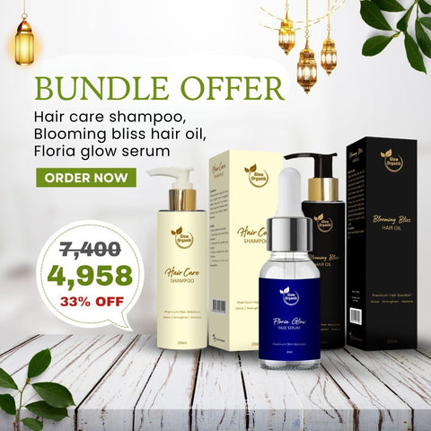 Bundle OFFER, Blooming Bliss Hair Oil, Hair Care Shampoo & Floria Glow Face Serum